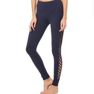 Alo Navy Interlace Leggings (XXS)